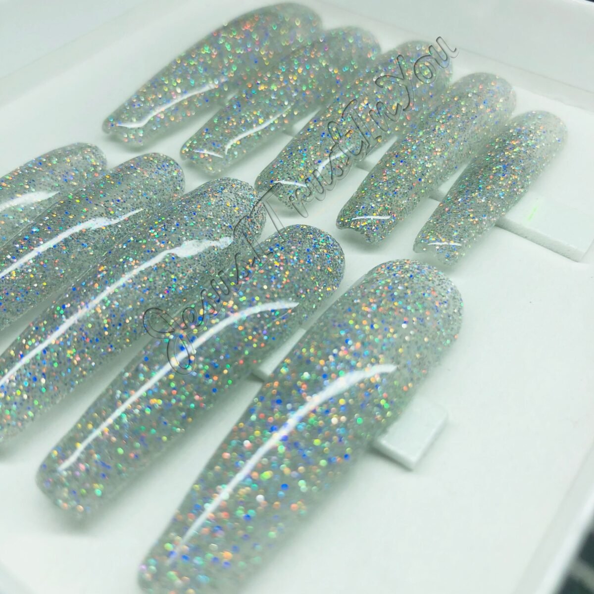 st Michael - Xxl Ballerina Gel Press On Nails| Reusable Nails | Long Gifts For Her| Rhinestones Makartt Dnd Glue
