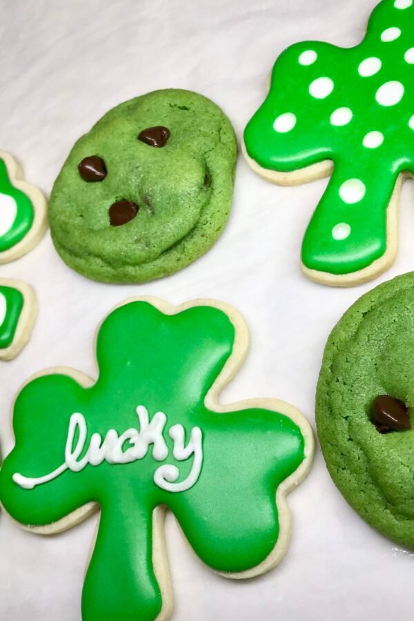 st. Patrick's Day Cookies, Paddy's Irish Shamrock Mint Chocolate Chip Cookie Gift