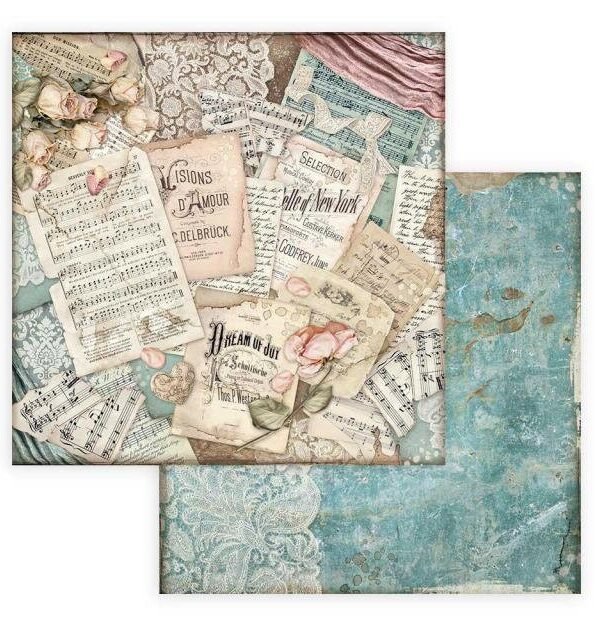 stamperia | 1 Piece Passion Cards Scores Scrapbook Paper 12×12 Double-Sided 12" X Single Sheet Sbb774