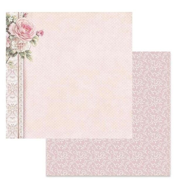 stamperia | 1 Piece Polka Dots With Pink Border Scrapbook Paper 12×12 Double-Sided 12" X Single Sheet Sbb625