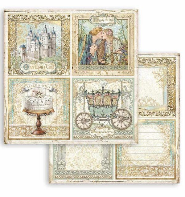 stamperia | 1 Piece Sleeping Beauty 4 Cards Scrapbook Paper 12×12 Double-Sided 12" X Single Sheet Sbb793