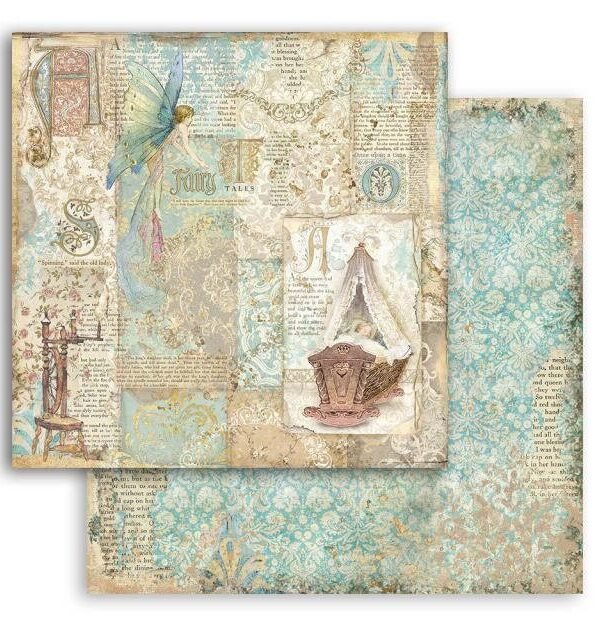 stamperia | 1 Piece Sleeping Beauty Cradle Scrapbook Paper 12×12 Double-Sided 12" X Single Sheet Sbb794