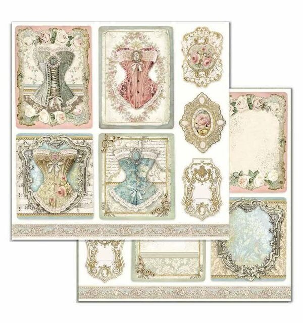 stamperia | 1 Piece Tag & Frames Scrapbook Paper 12×12 Double-Sided 12" X Single Sheet Sbb717