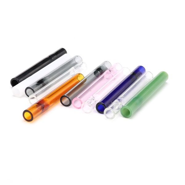 tobacco cigarette bat glass holder straw tube filter tips hookah spoon water pipes hand smoking pipe thick glass 12mm od customizable logo