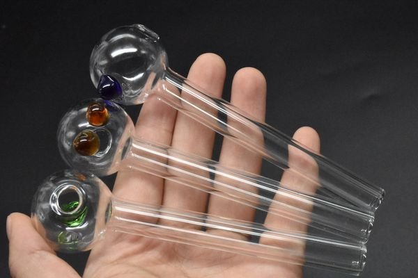 wholesale 12cm thickness Pyrex Pyrex Glass oil burner pipe big clear glass oil burner glass tube water pipe bong for smoking oil pipe