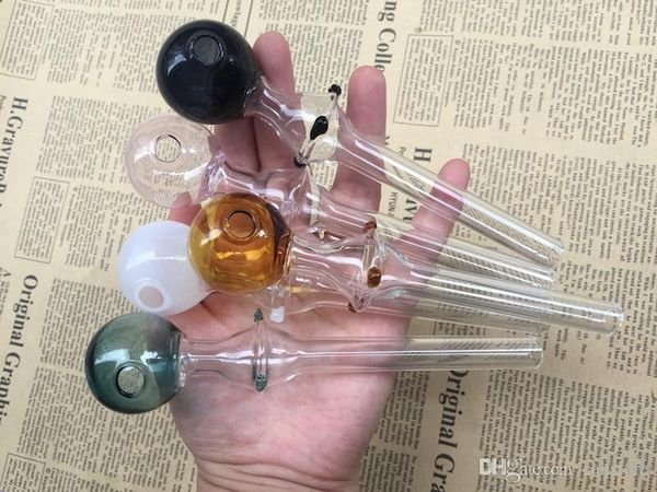 wholesale 14cm Pyrex colorful Great thick Oil Burner Pipe Glass Tube Pipe Oil Burning Nail smoking Pipe