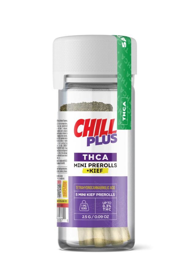 0.5g Silver Haze Mini Pre-Rolls with Kief - THCA - Chill Plus - 5 Joints