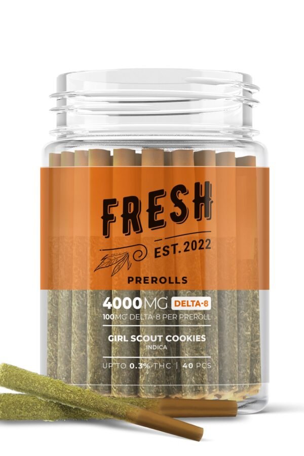 1g Girl Scout Cookies Pre-Rolls - 100mg Delta 8 THC - Fresh - 40 Joints (4000mg)