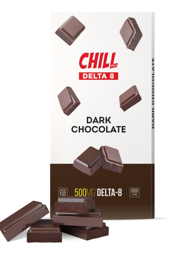 500mg Dark Chocolate Bar - Delta 8 - Chill Plus