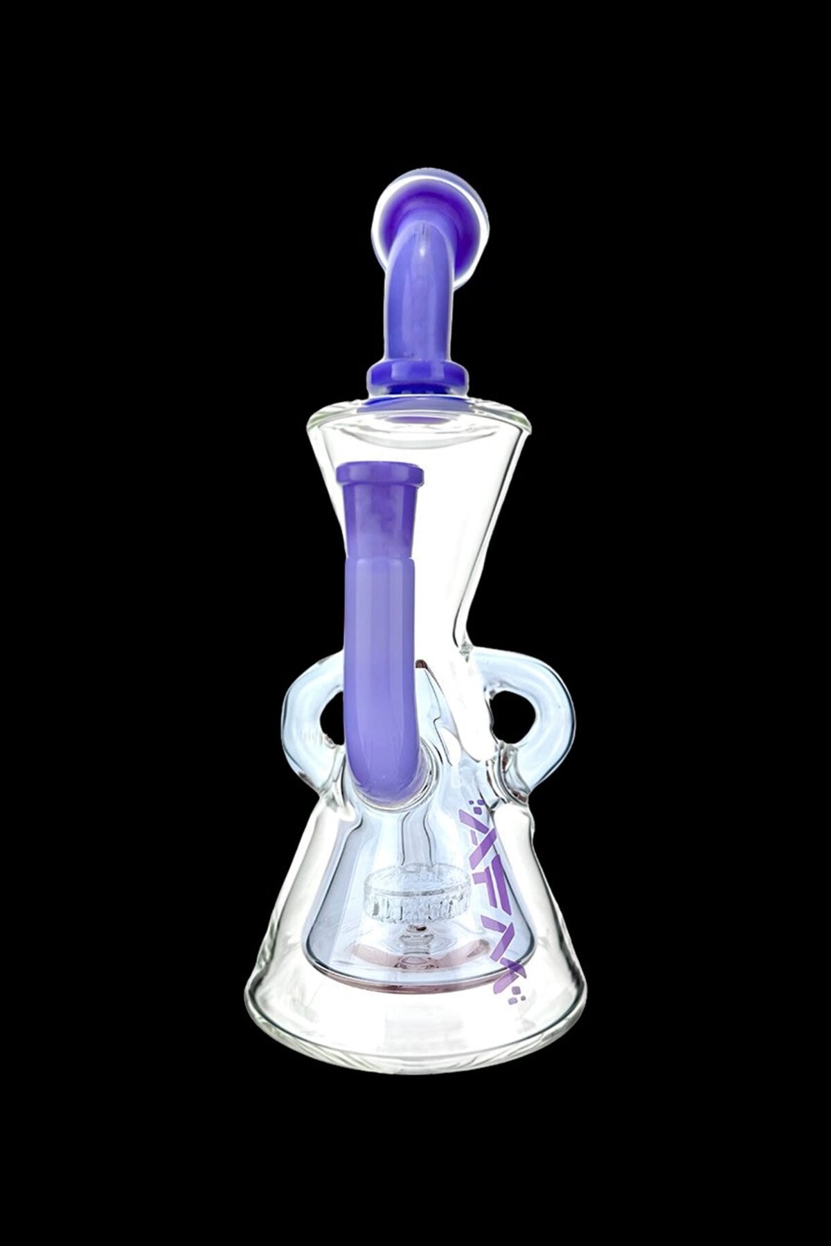 AFM Glass Hour Glass Colored Recycler Water Pipe