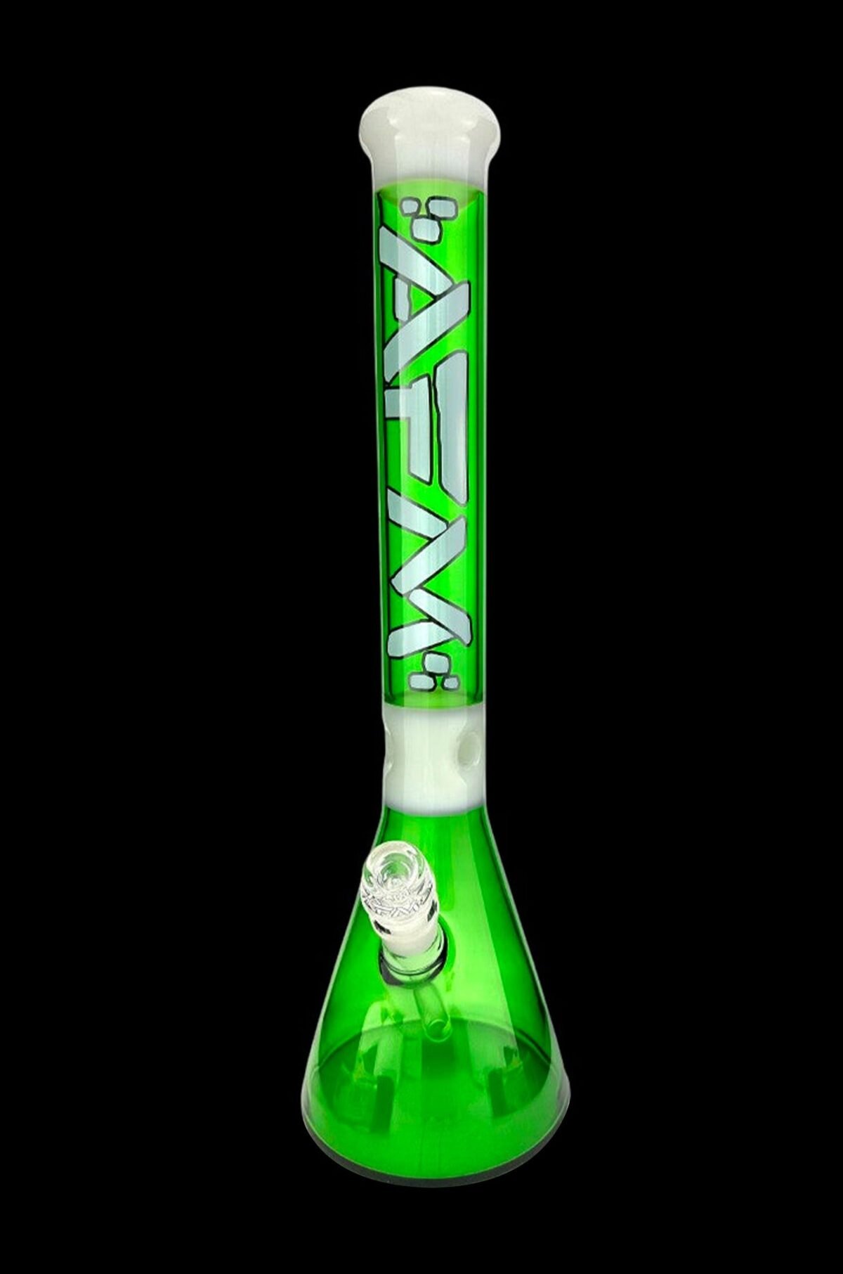 AFM Glass Pulsar Color Glass Beaker Bong - Forest Green/ Ivory