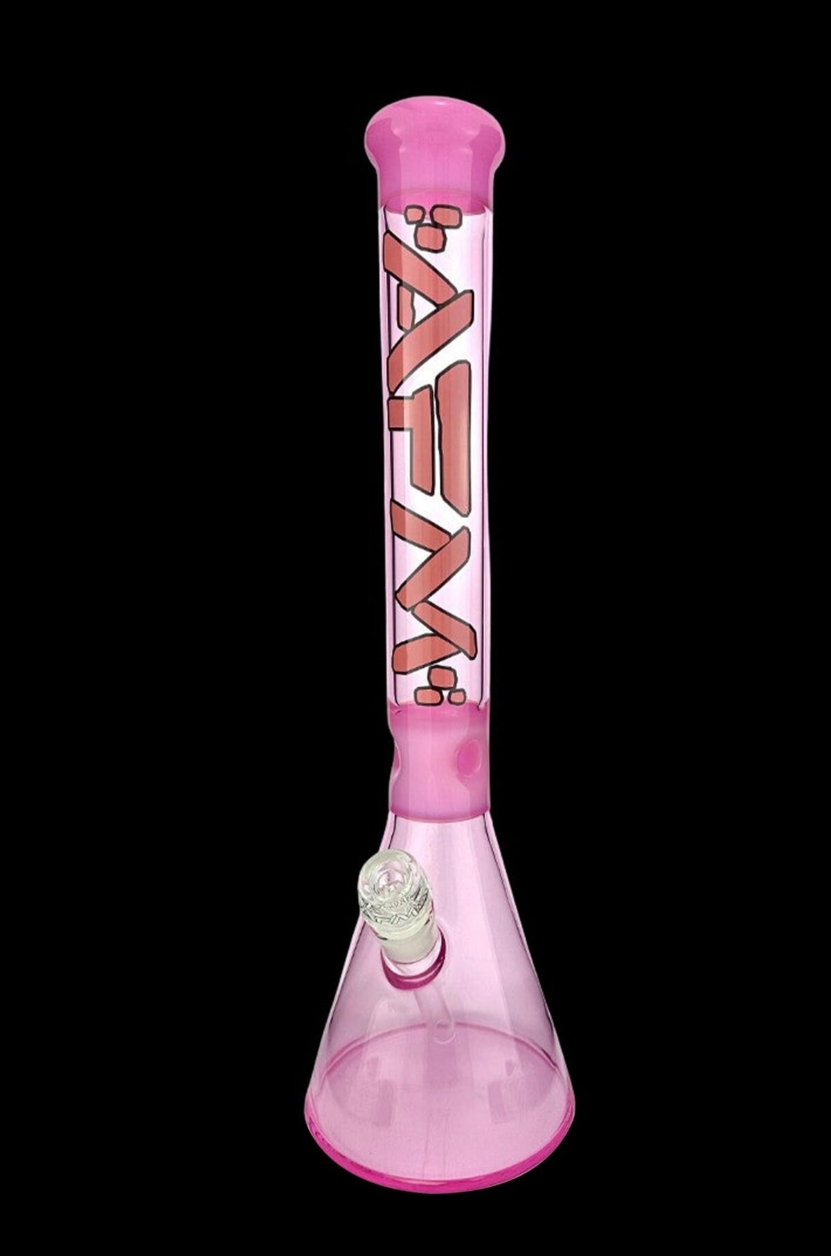 AFM Glass Pulsar Double Pink Glass Beaker Bong