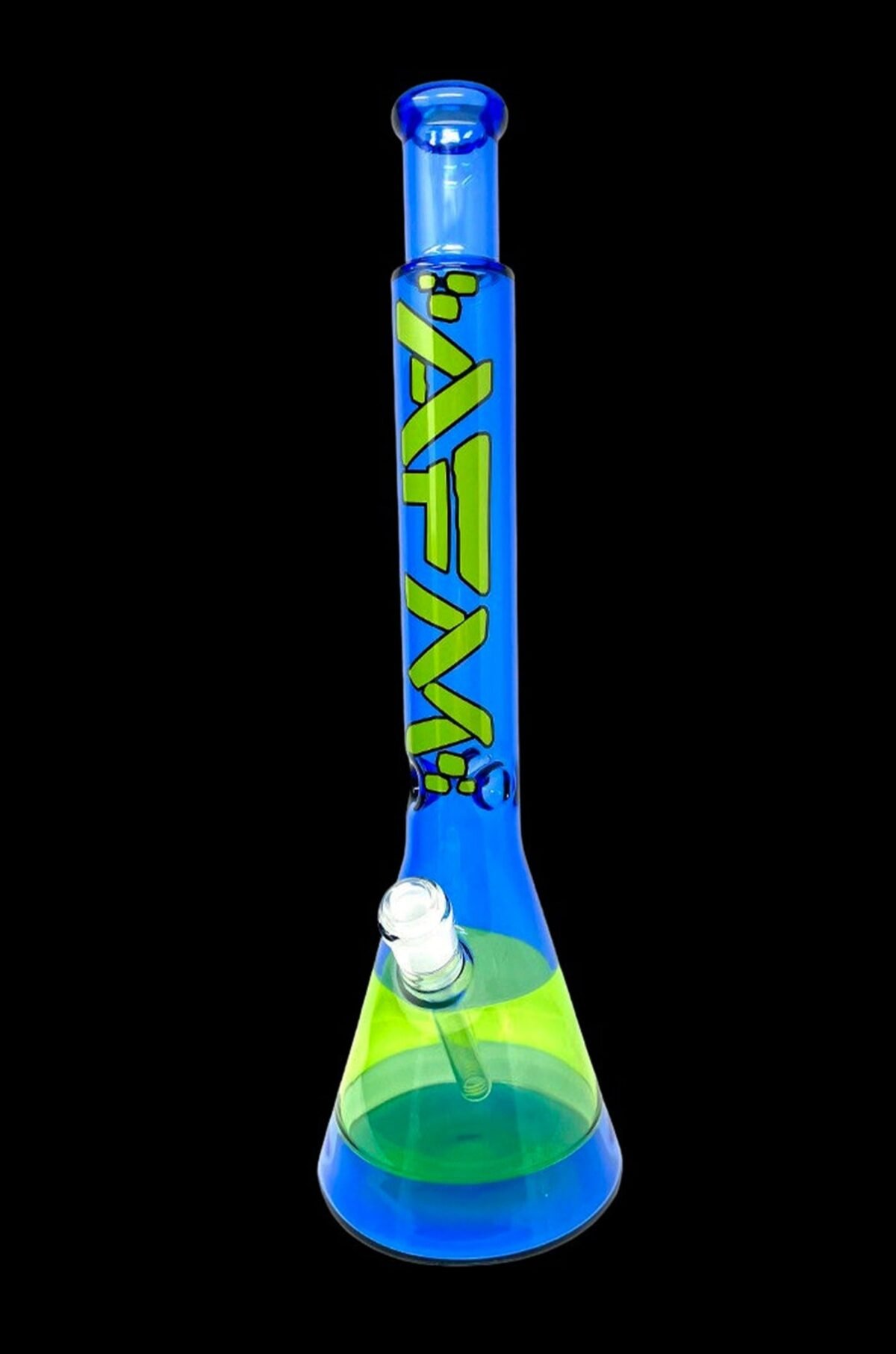 AFM Glass Quasar Glass Beaker Bong - Ink Blue/ Lime