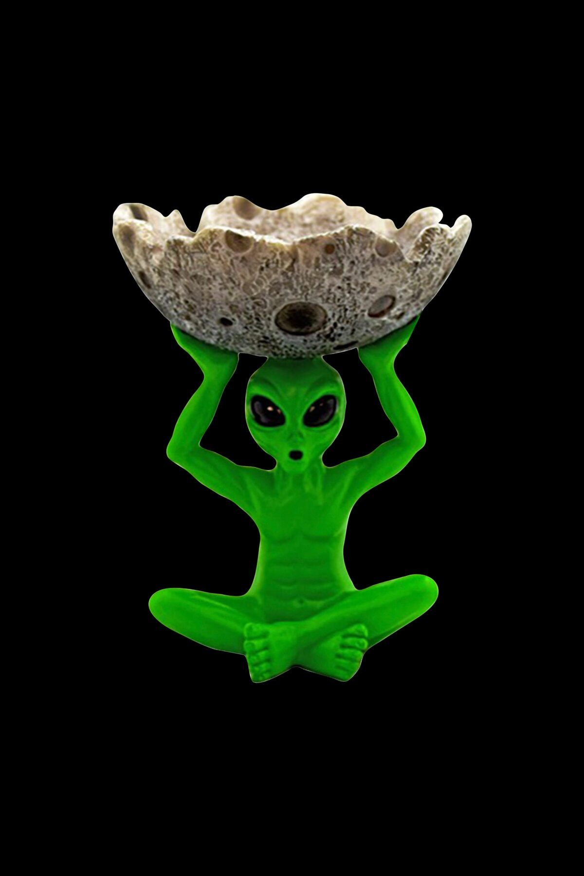 Alien Holding Moon Ashtray