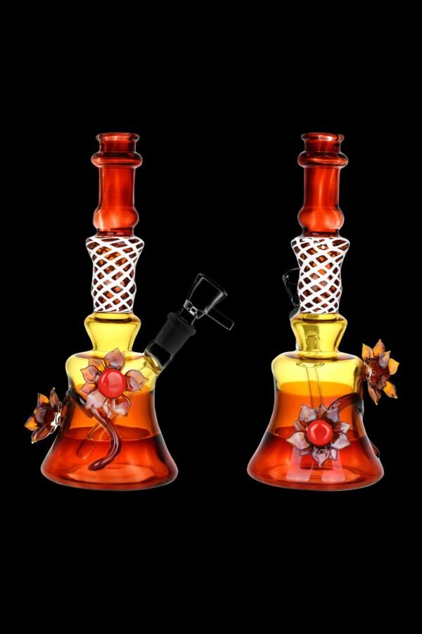 Amber Autumn Flower Water Pipe