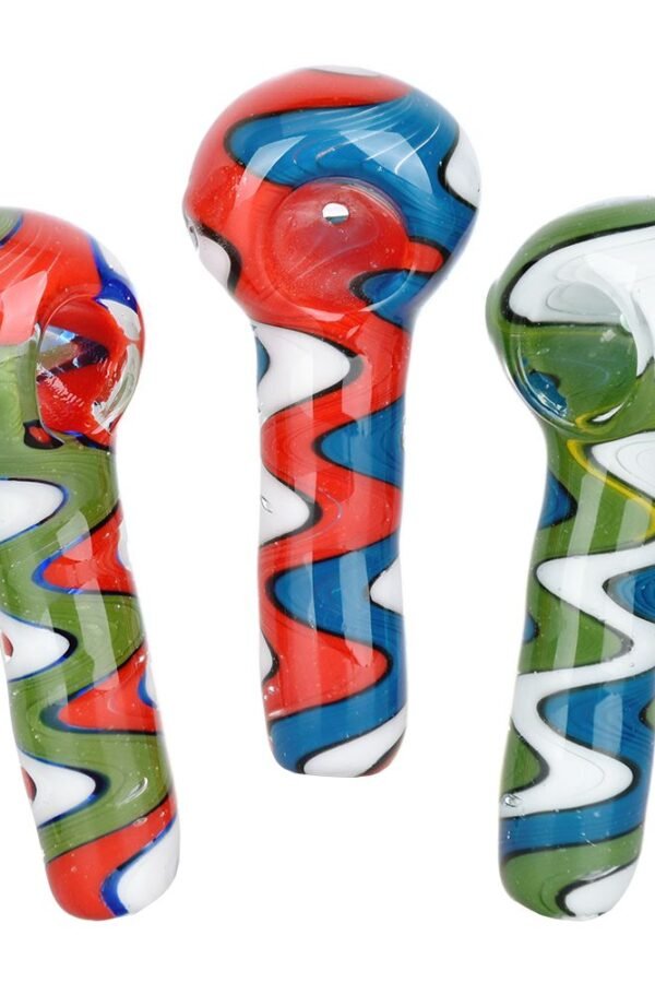 Astral Splash Glass Spoon Pipe - 4"" / Colors Vary