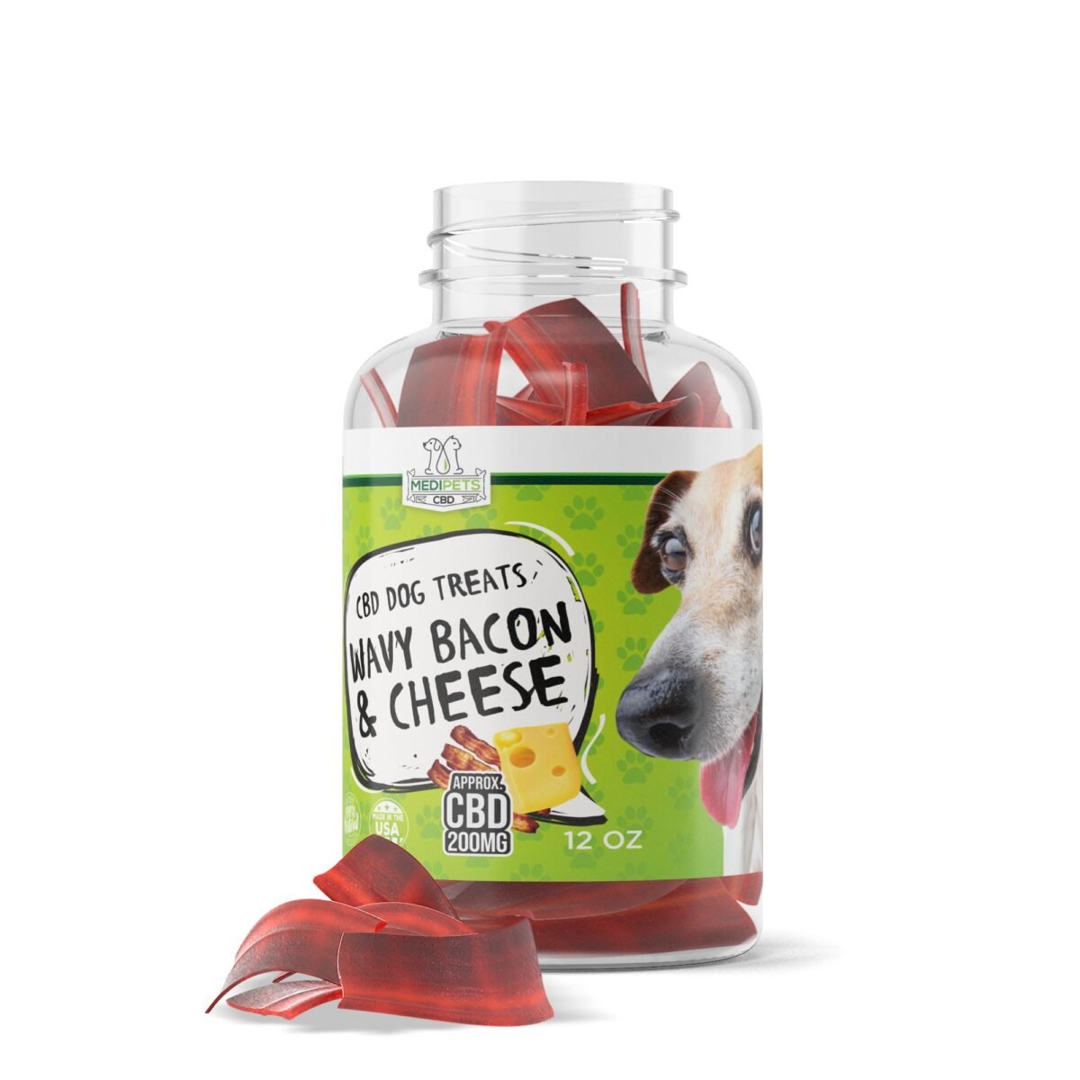 CBD Dog Treats - Wavy Bacon & Cheese Bites - 100mg - MediPets (200mg)