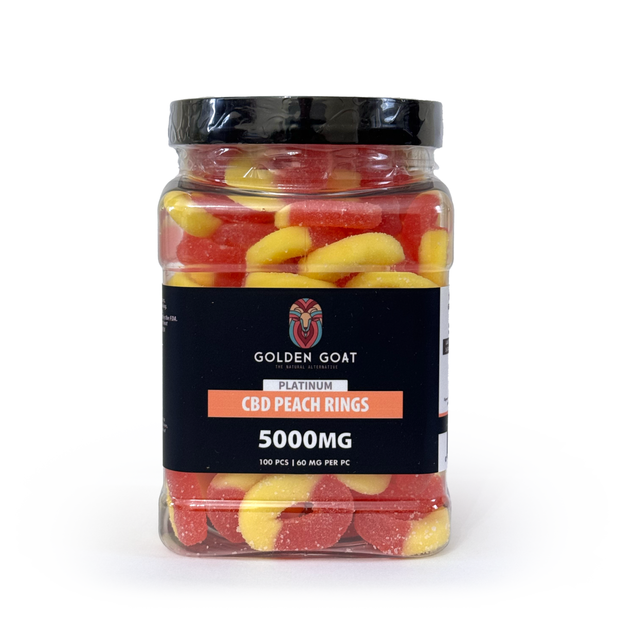CBD Platinum Gummies - Peach Rings 5000MG