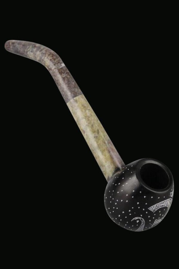 Carved Stone Pipe with OM Symbol