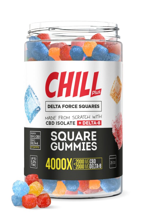D8 & CBD Blend - Square Gummies - Chill Plus - 4000X