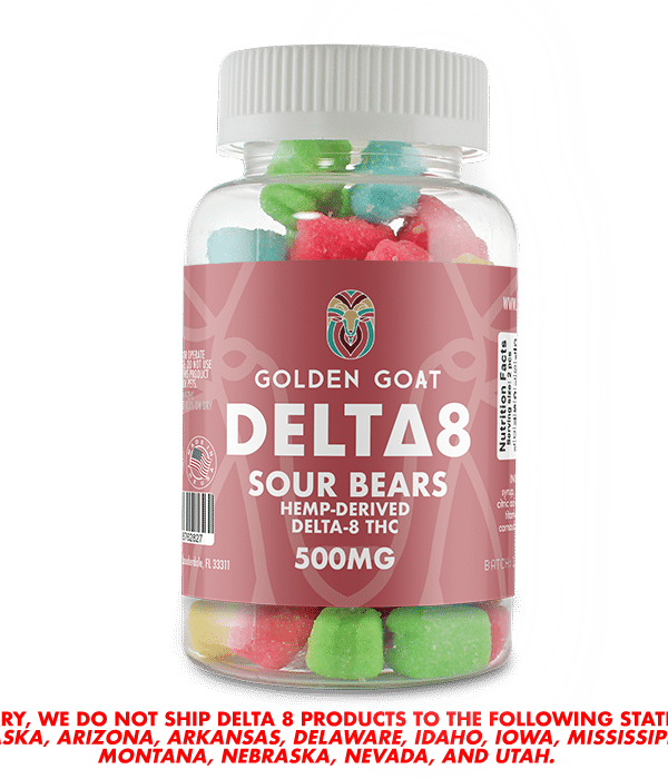 Delta 8 Gummies 500mg - Sour Gummy Bears