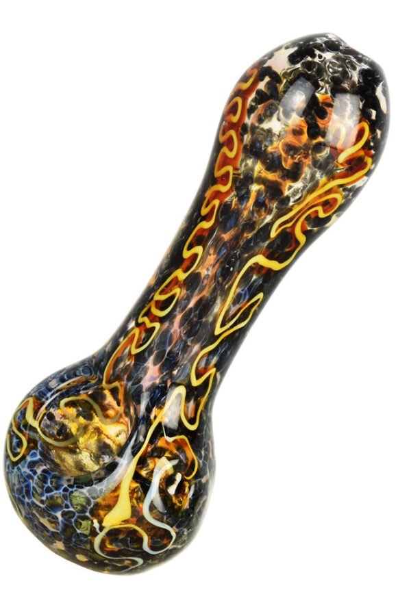 Fritted Squiggle Glass Spoon Pipe