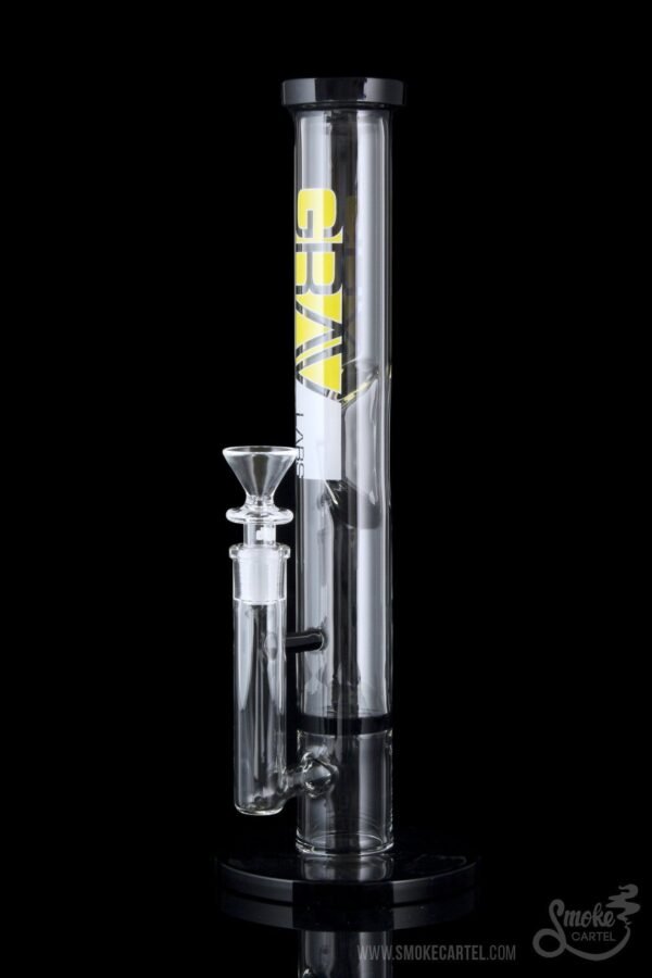 GRAV Medium 12 Inch Straight Tube with Honeycomb Perc and Black Accents