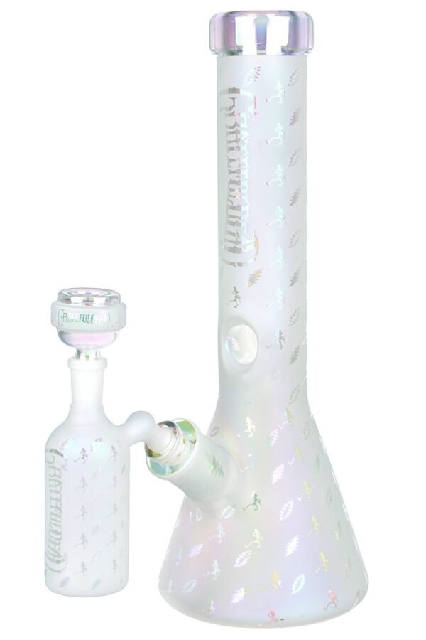 Grateful Dead x Pulsar Bolts And Skellies Glass Beaker Water Pipe Set / 13.75"" / 14mm F
