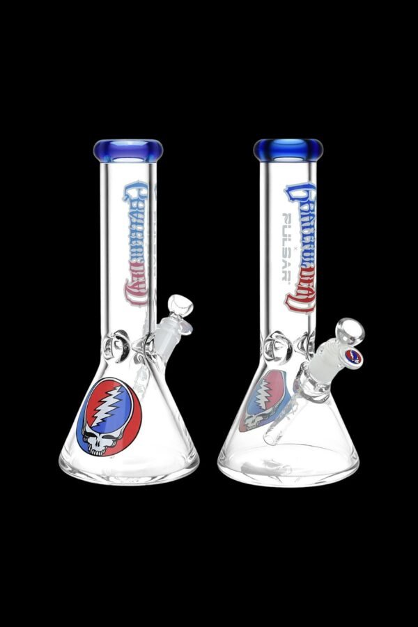 Grateful Dead x Pulsar Steal Your Face Beaker Glass Water Pipe
