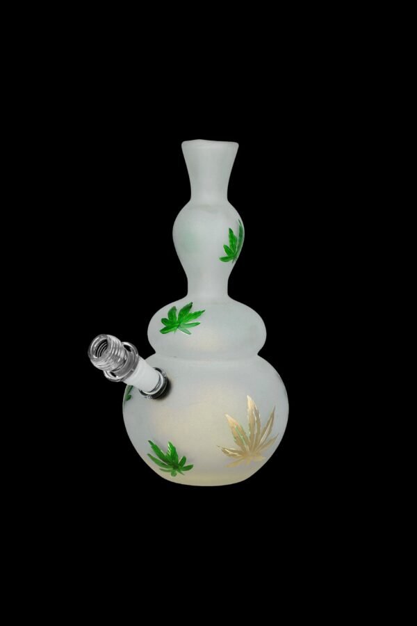Hemp Leaf Frosted Soft Glass Water Pipe