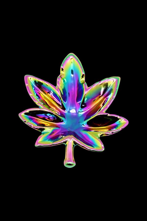 Hemp Leaf Rainbow Iridescent Ashtray