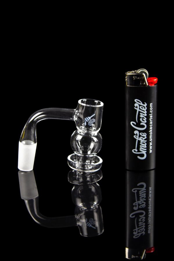 Honeybee Herb Honeysuckle Bubble Quartz Banger - Yellow Line