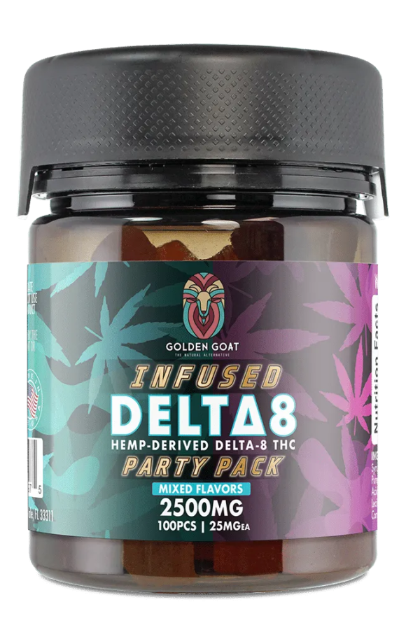 Infused Delta-8 Gummies, 2500mg Party Pack Mixed Flavors, 100ct