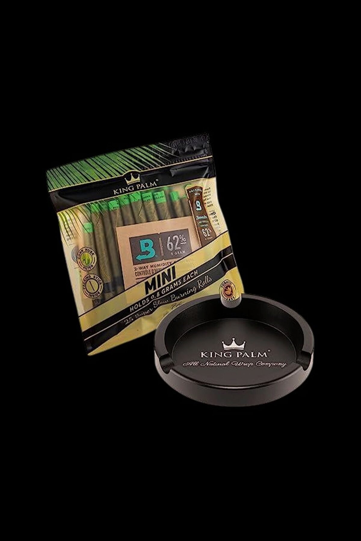 King Palm Mini Natural Pre Roll Palm Leaf Tubes With Ashtray - 25 Pack