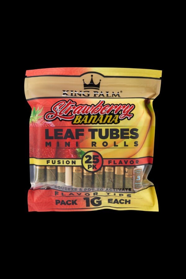 King Palm Mini Strawberry Banana Flavored Pre Roll Leaf Tubes - Pack of 25