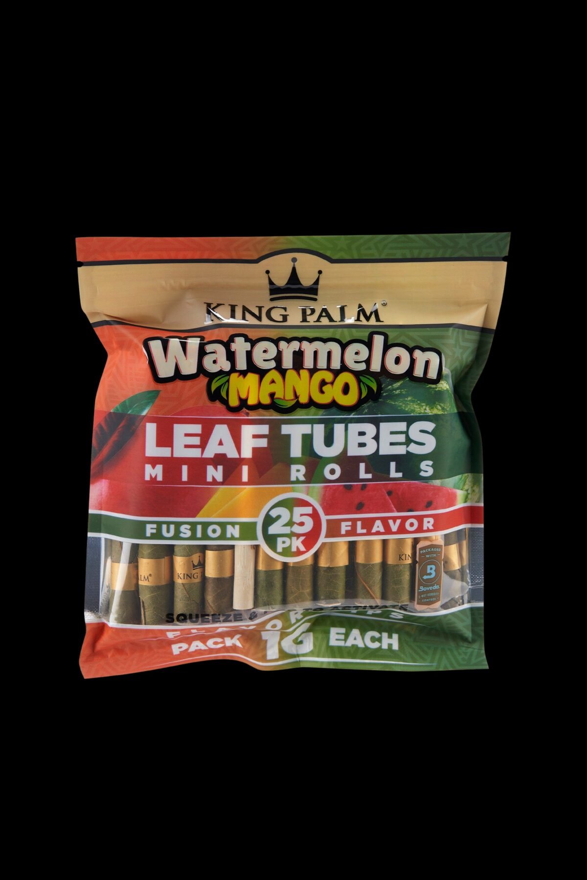 King Palm Mini Watermelon Mango Flavored Pre Roll Leaf Tubes - 25pk