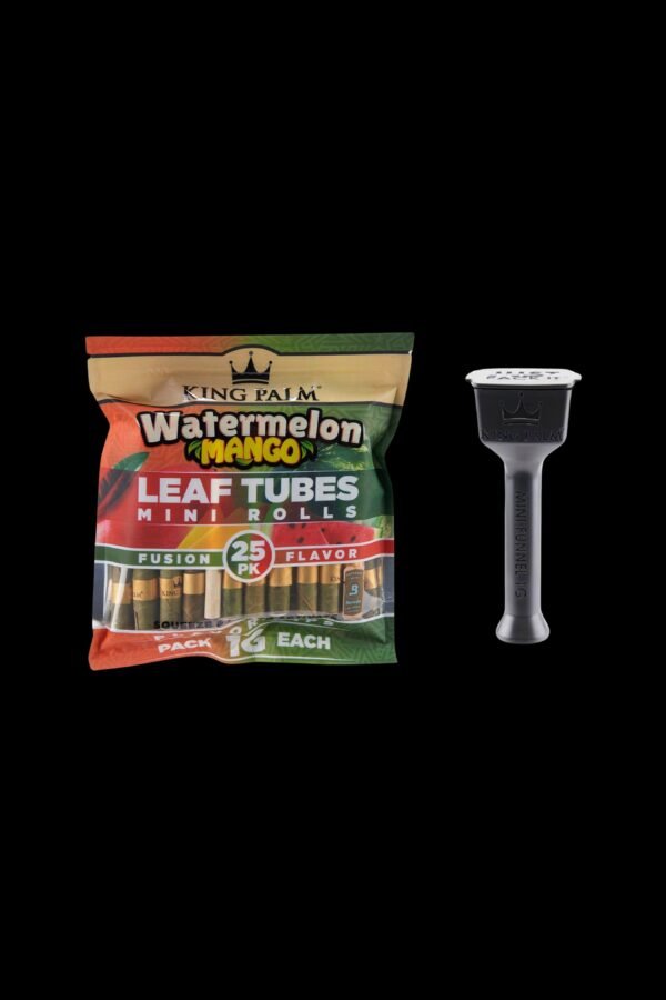 King Palm Mini Watermelon Mango Flavored Pre Roll Palm Leaf Tubes With Funnel - 25 Pack