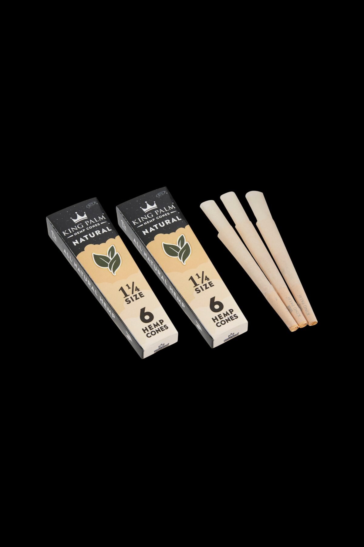 King Palm Natural 1 1/4 Size Pre Rolled Hemp Cones - 2 Packs of 6