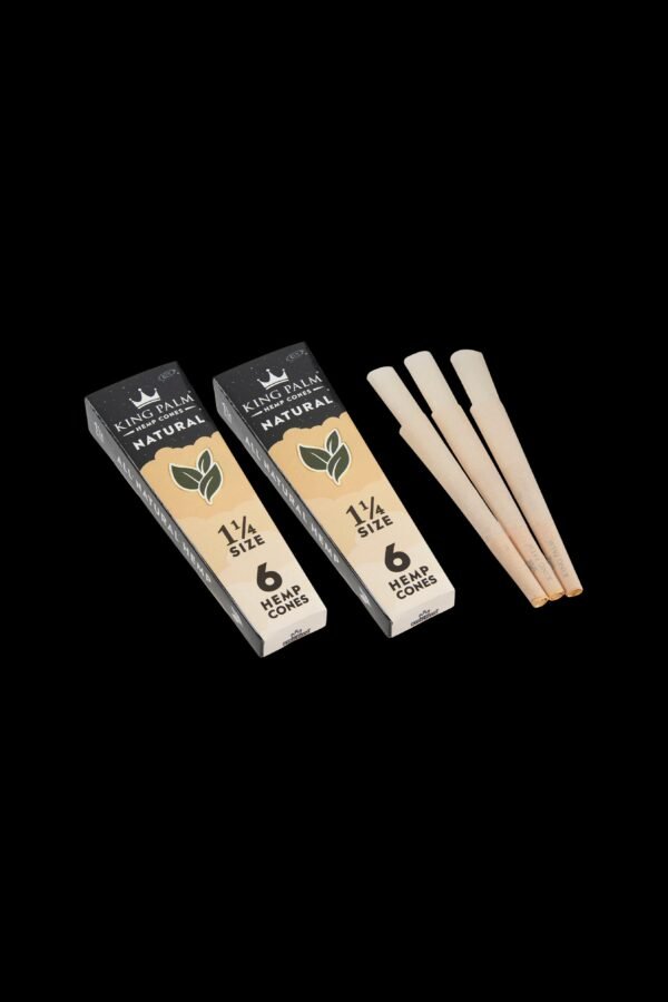 King Palm Natural 1 1/4 Size Pre Rolled Hemp Cones - 2 Packs of 6