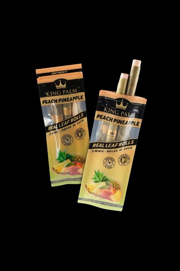 King Palm Peach Pineapple Mini Flavor Pre Rolled Leaf Tubes - 2 Packs of 2