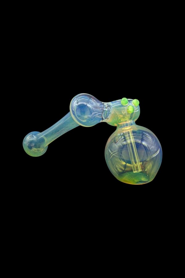 LA Pipes Silver Fumed Hammer Sidecar Bubbler Hand Pipe
