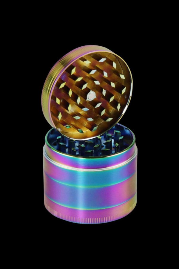 Medium 2.5"" Anodized Zinc Chameleon 4-Piece Grinder