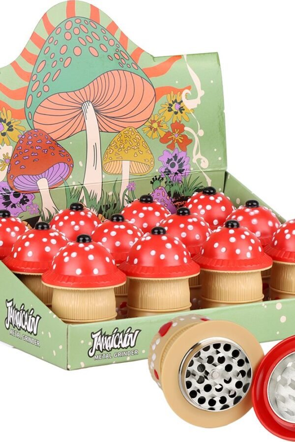 Mushroom Acrylic Grinder - 3pc / 1.5"" 12ct