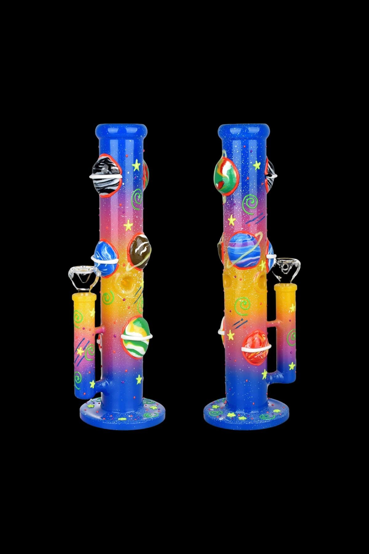 Orbiting Planets Straight Tube Glow in Dark Water Pipe
