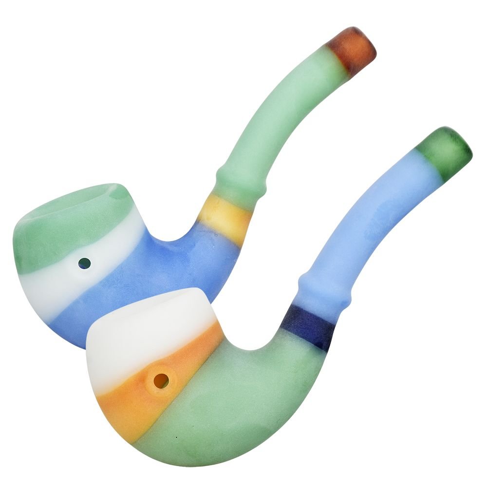 Playtime Sandblasted Sherlock Glass Pipe - 6"" / Colors Vary