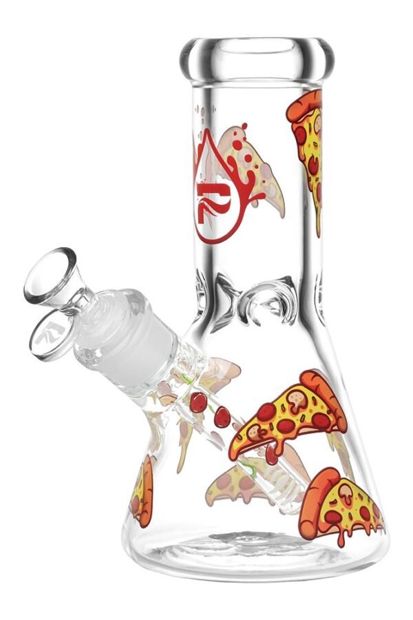 Pulsar Pizza Design Glass Beaker Water Pipe - 7.75"" / 14mm F