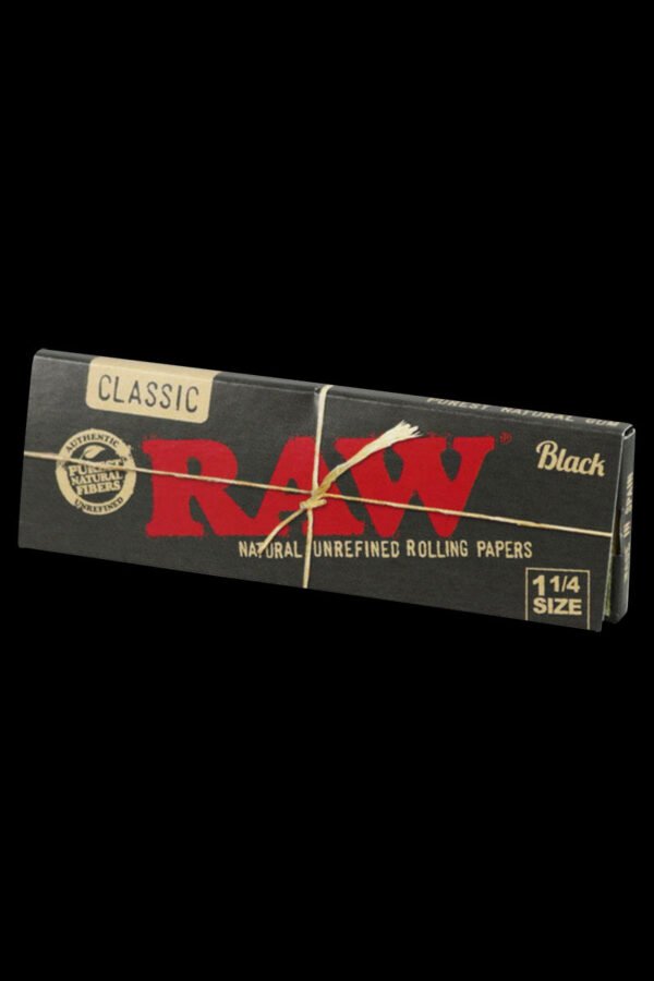 RAW Black 1 1/4"" Classic Rolling Papers - 24 Pack