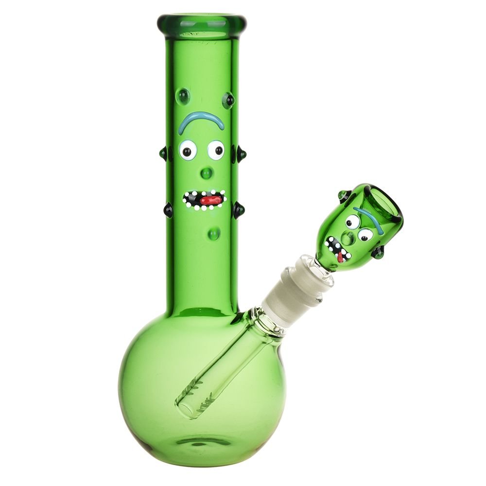 Richard the Pickle Glass Water Pipe - 9"" / 14mm F