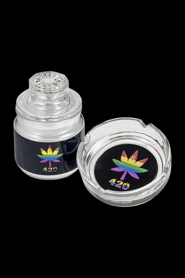 Roast & Toast Rainbow Leaf Ashtray & Stash Jar Set
