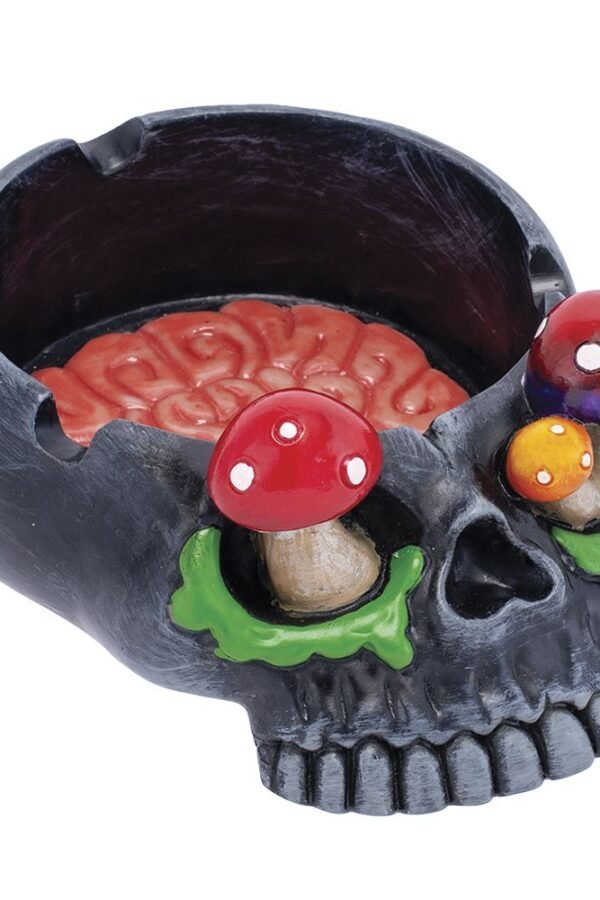 Skull Brain & Mushroom Eyes Ashtray - 5.75"" x 4.2""""